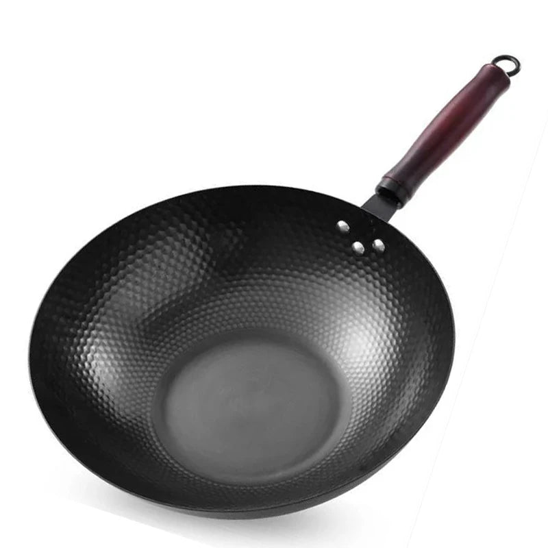 Cast Iron Wok Pan — 32cm Uncoated Japanese Style Cookware