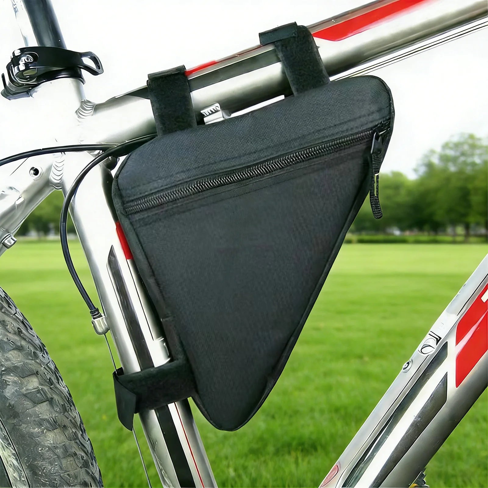 Triangular Bike Frame Storage Bag — Weatherproof Bicycle Pouch for Commuting