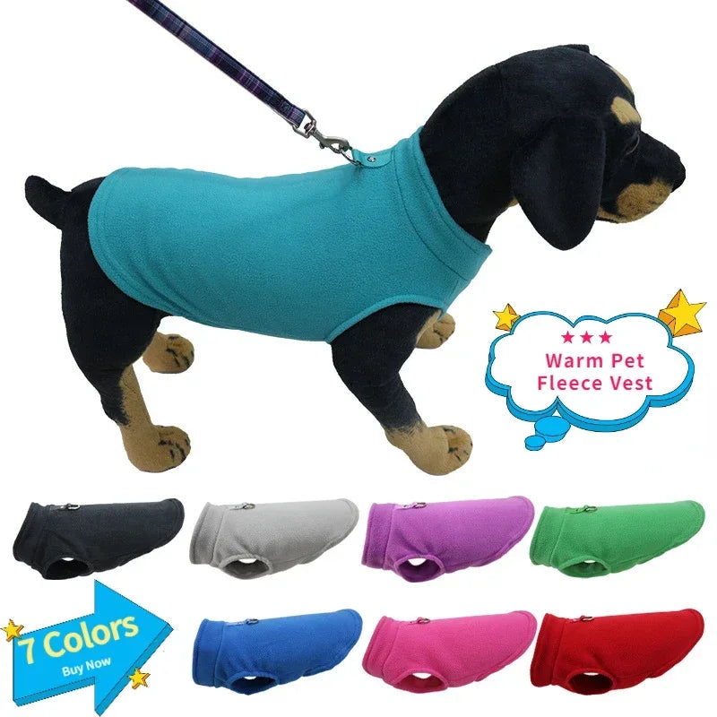 Warm Fleece Pet Vest — Thermal Dog Jacket for Small Breeds