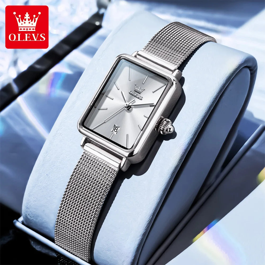 OUPINKE Square Quartz Watch — Ultra Thin Fashion Design with Auto Date