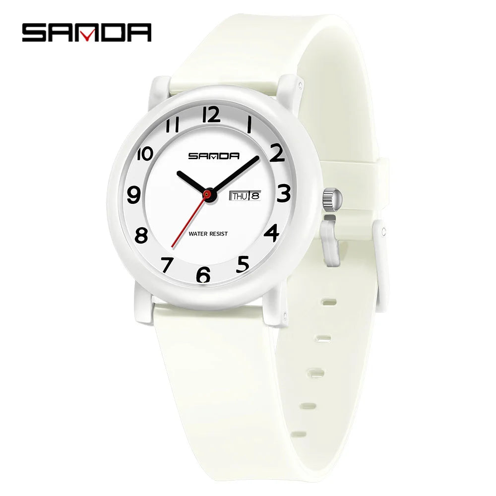 SANDA Children's Quartz Watch — Waterproof Sport Design with Dual Calendar