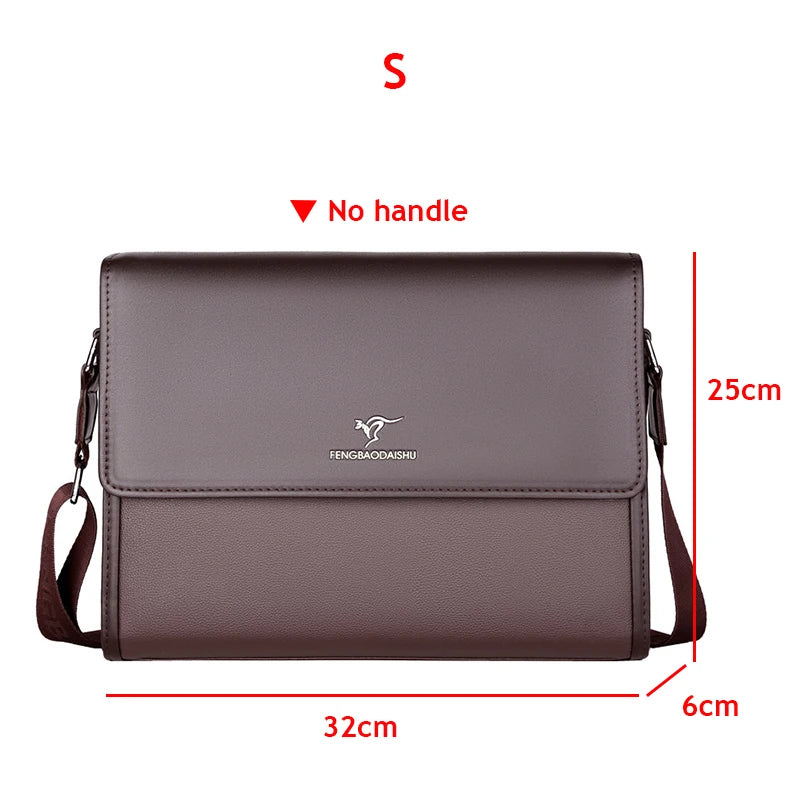 Men's Leather Business Briefcase — Professional Work Tote & Shoulder Bag