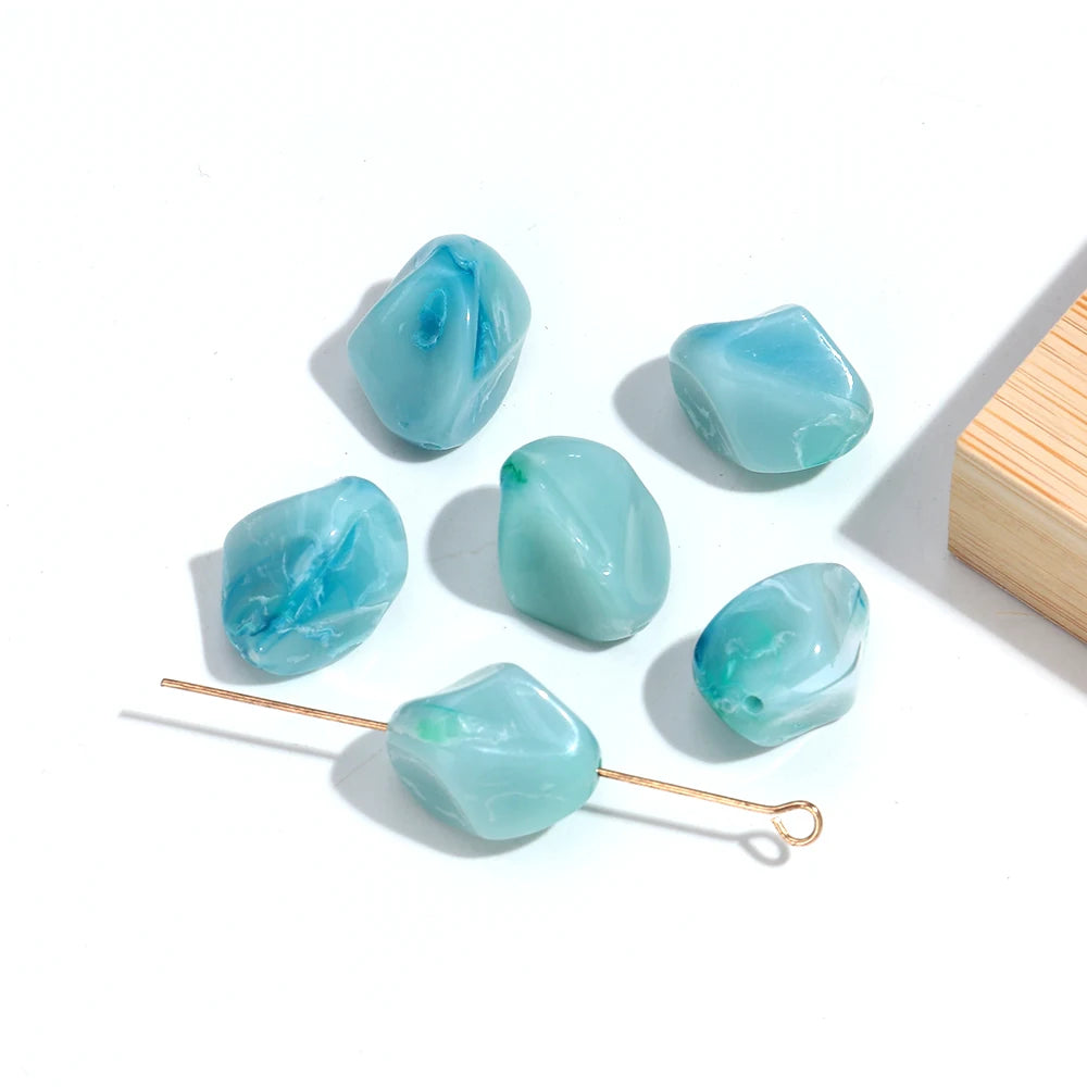 Colorful Acrylic Irregular Geometric Beads — 30pcs Loose Spacer Stones for DIY Jewelry