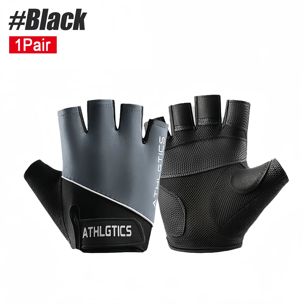 Breathable Fingerless Workout Gloves — Anti-Slip Grip for Gym & Cycling