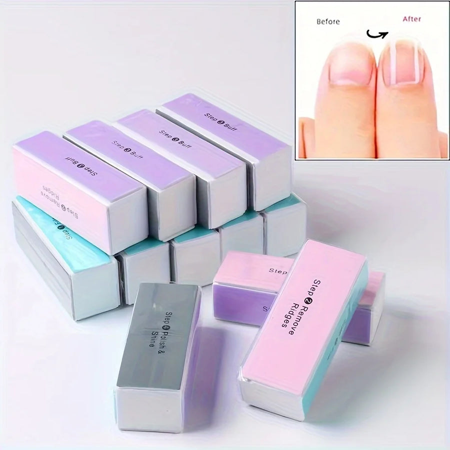 FUMOSIK 4-Way Nail Buffer Block — Professional Manicure Shine Polisher