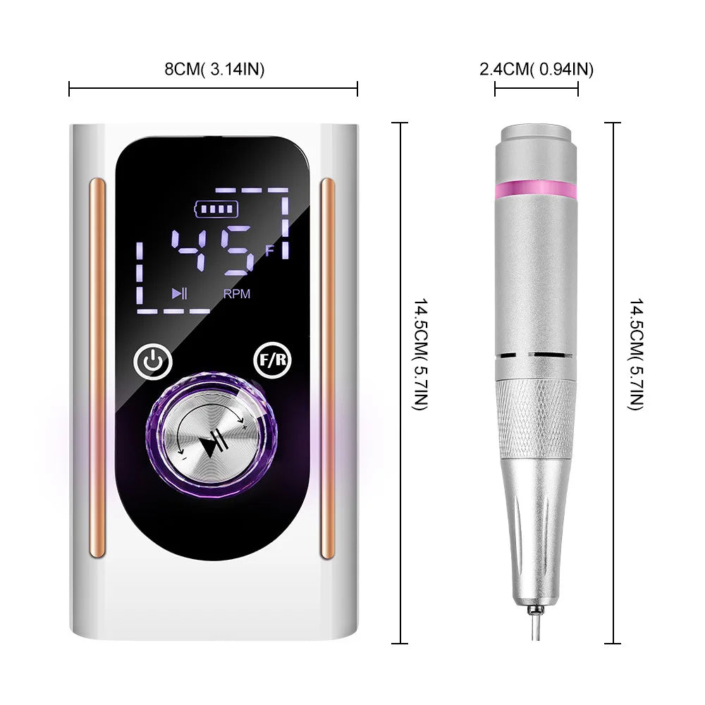 Houselin Electric Nail Drill — Portable Cordless Manicure & Pedicure Kit