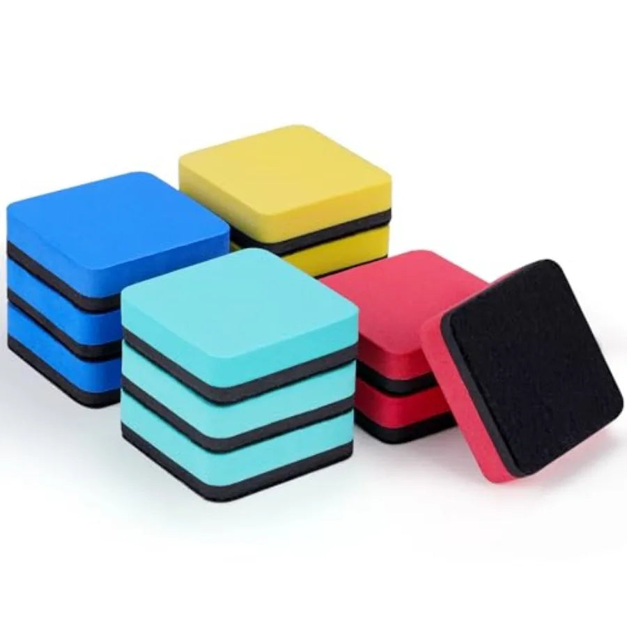 Magnetic Whiteboard Dry Erase Erasers — Multi-Color Set for Office and Classroom