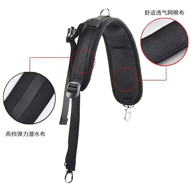 Adjustable Padded Backpack Shoulder Strap — Replacement Bag Strap with Chest Buckle