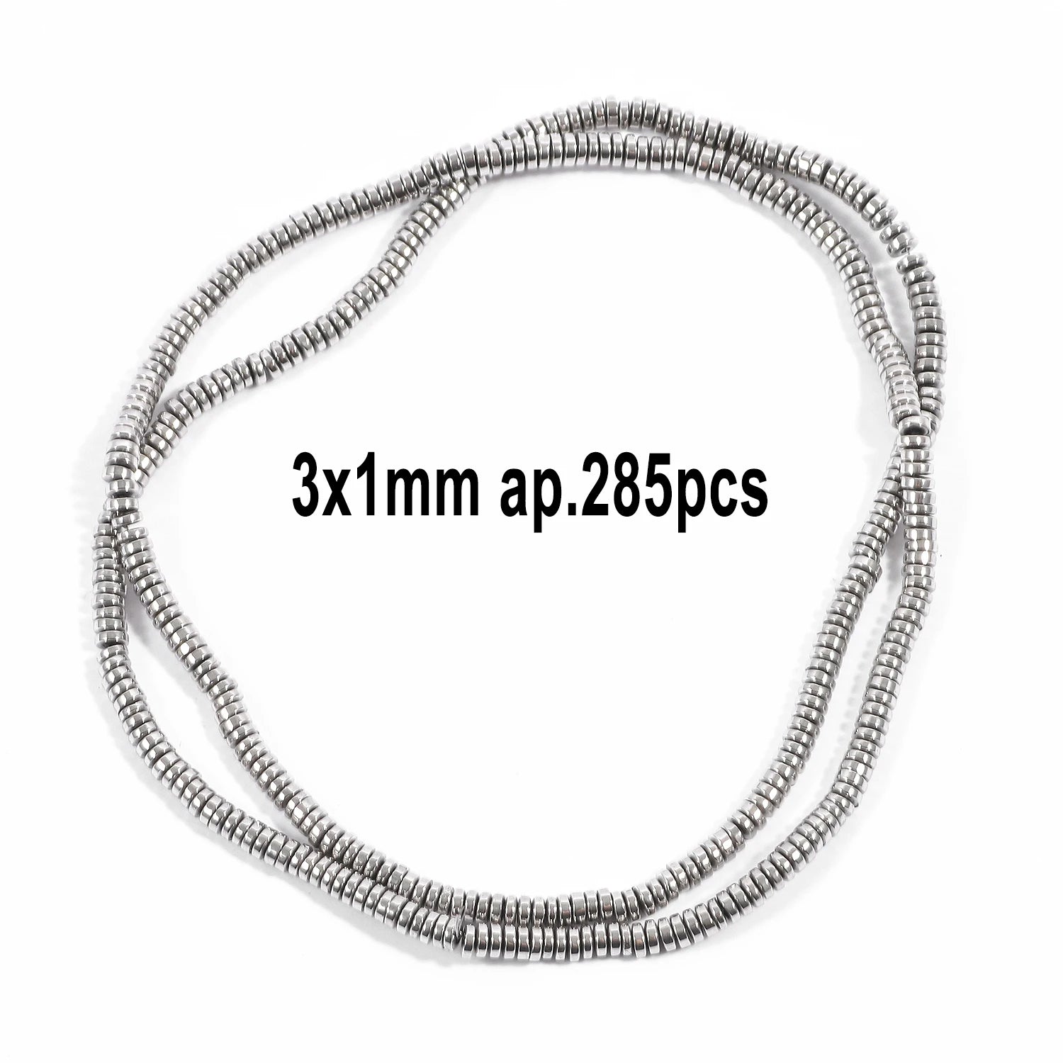 Rhodium Plated Hematite Beads — Geometric Jewelry Making Charms