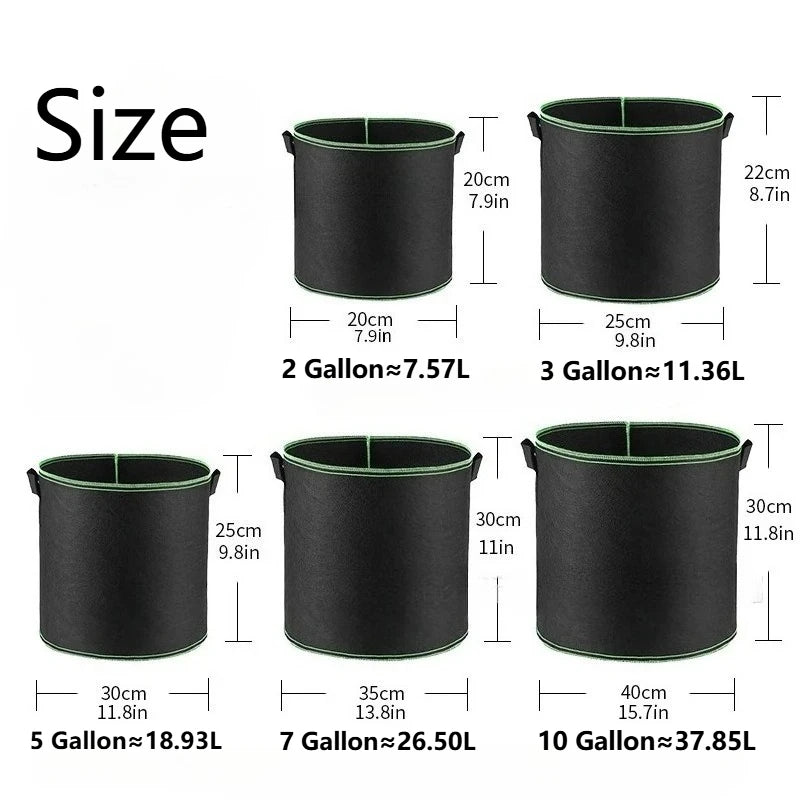 CHFENGASQ Non-Woven Grow Bags — Aeration Fabric Pots for Plants