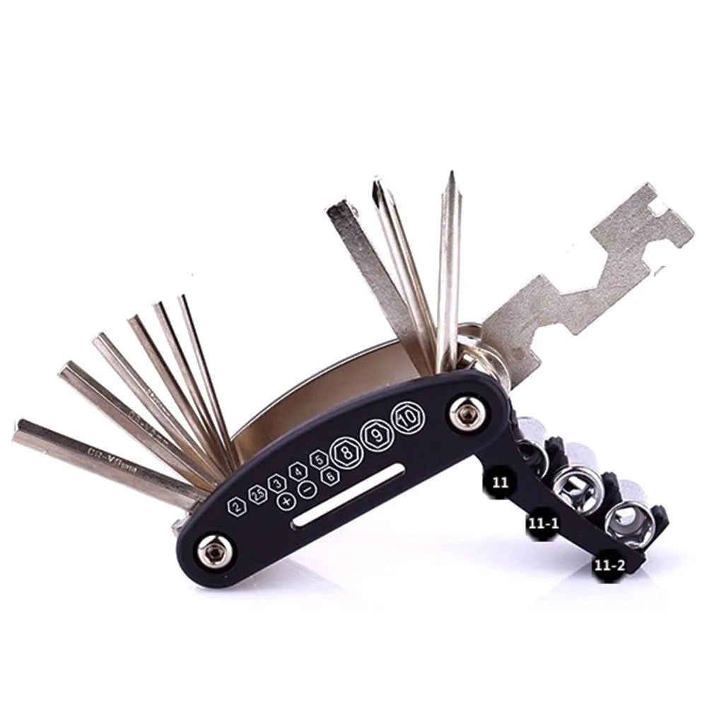 DAYFULI Bicycle Repair Tool Kit — 16-in-1 Multi Tool Set for Road and Mountain Bikes