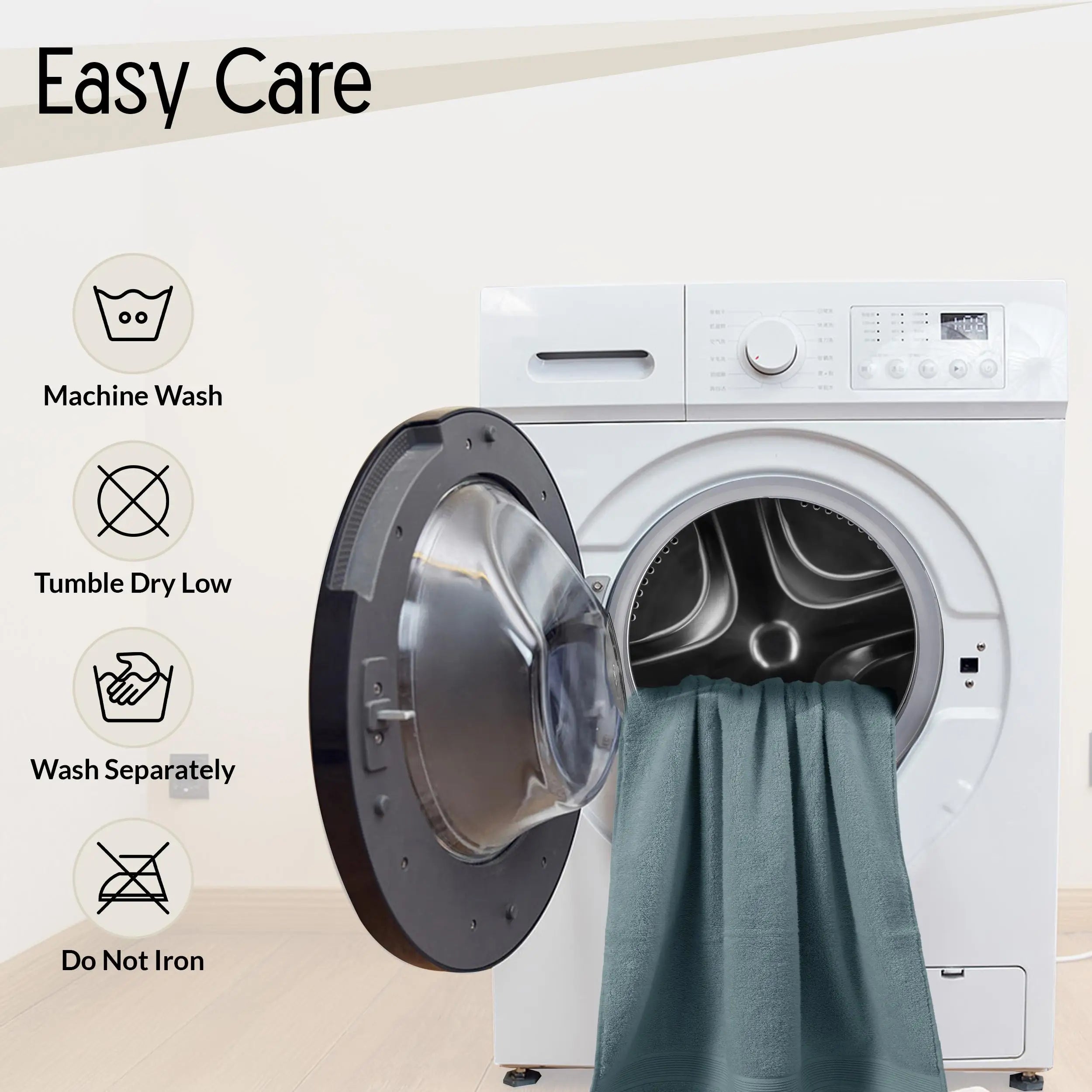 Premium 6-Piece Cotton Bath Towel Set — Soft Absorbent Zero Twist Weave