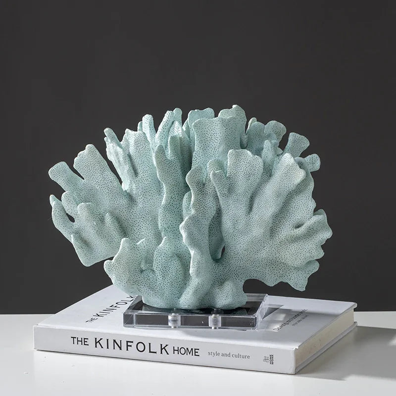 ZIZI FISH Resin Coral Sculpture — Decorative Hollow Crystal Ornament