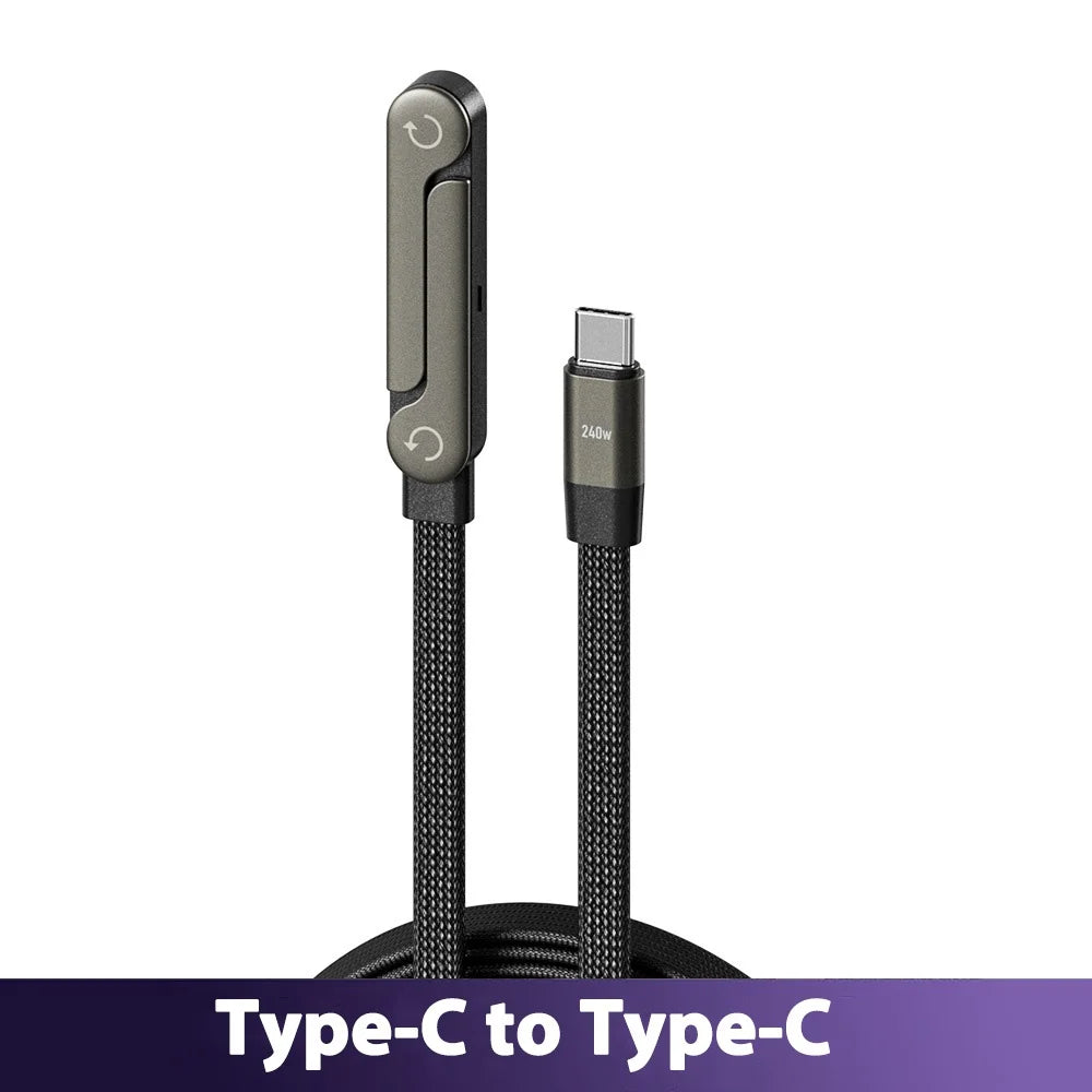 elough 65W Fast Charging Cable — 2-in-1 USB-C Data Wire with Foldable Phone Holder