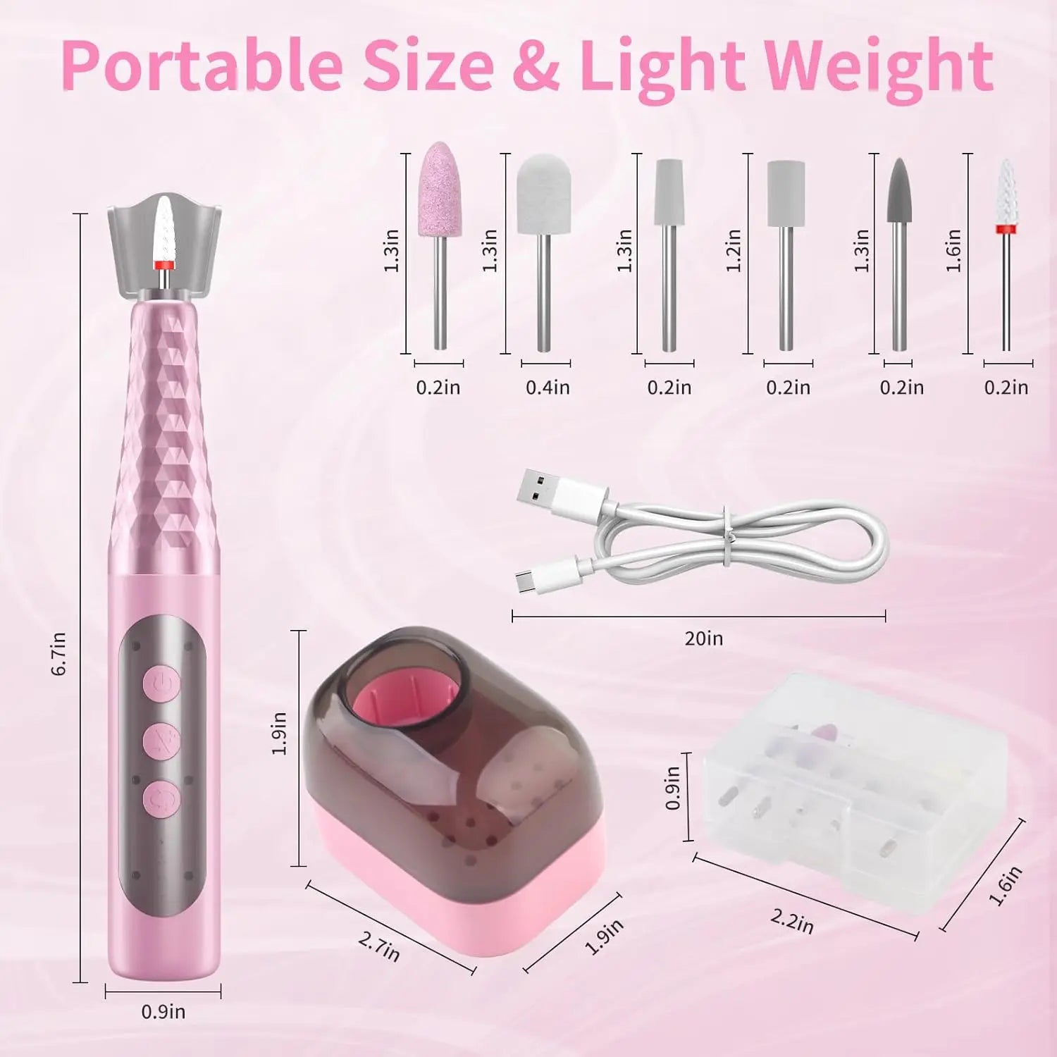 VIMYSHOW Cordless Electric Nail Drill — Professional Manicure & Pedicure Kit