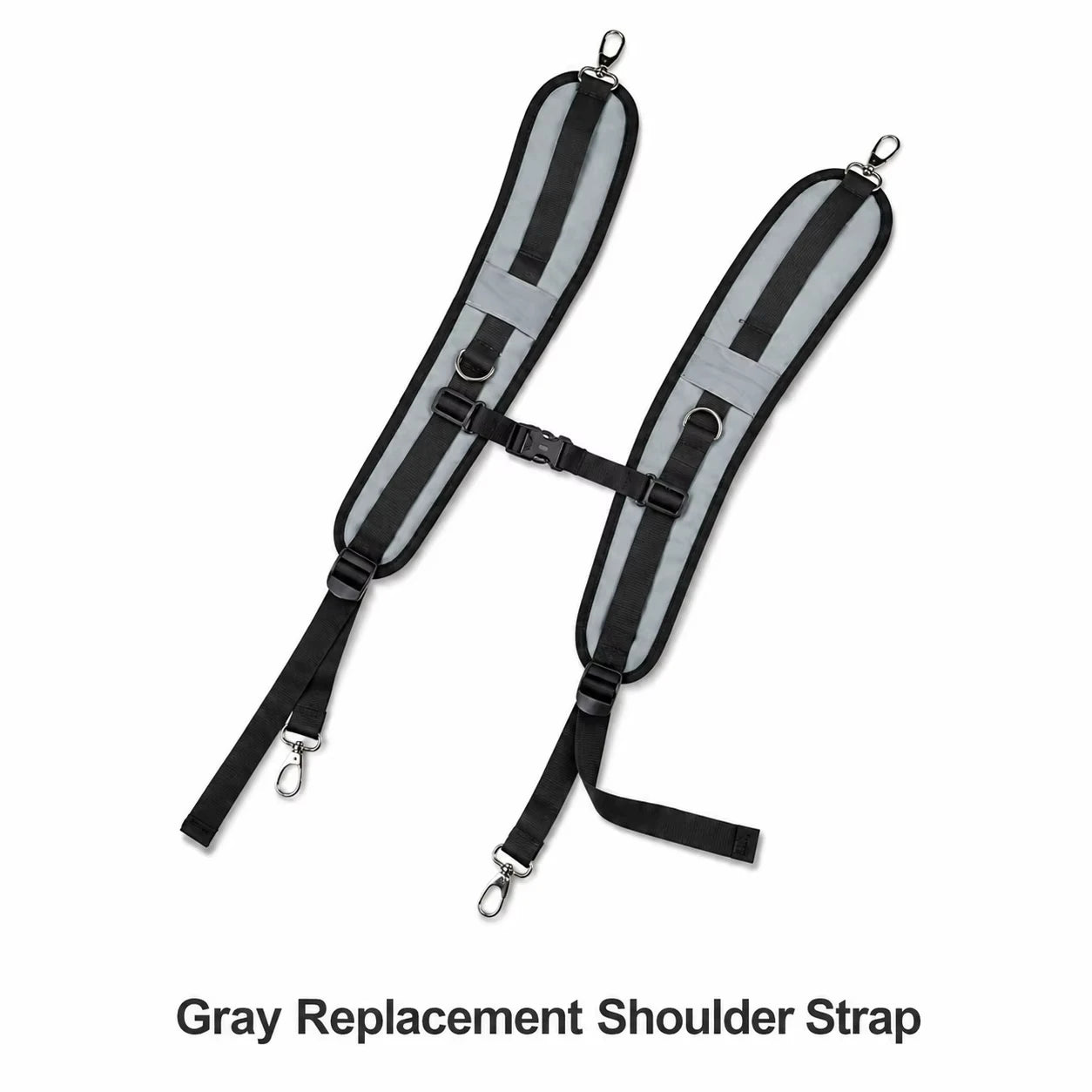 Adjustable Padded Backpack Shoulder Strap — Replacement Bag Strap with Chest Buckle