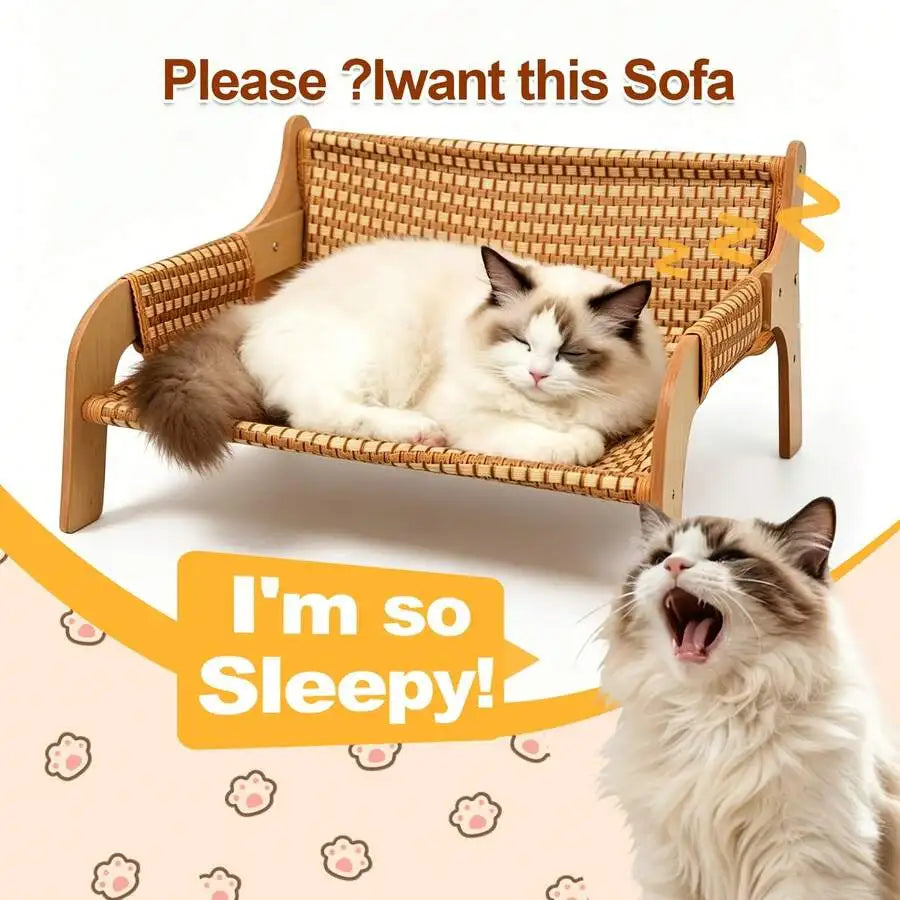 Sofa Style Cat Lounge Chair — 2-in-1 Bed and Sisal Scratching Pad