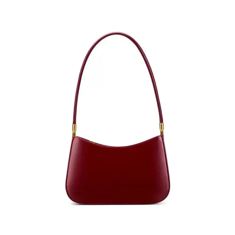Women's Split Leather Shoulder Bag — Elegant Top-Handle Tote