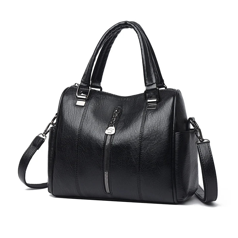 YaLePuck Women's Vintage Tote Bag — Large Capacity PU Leather Handbag