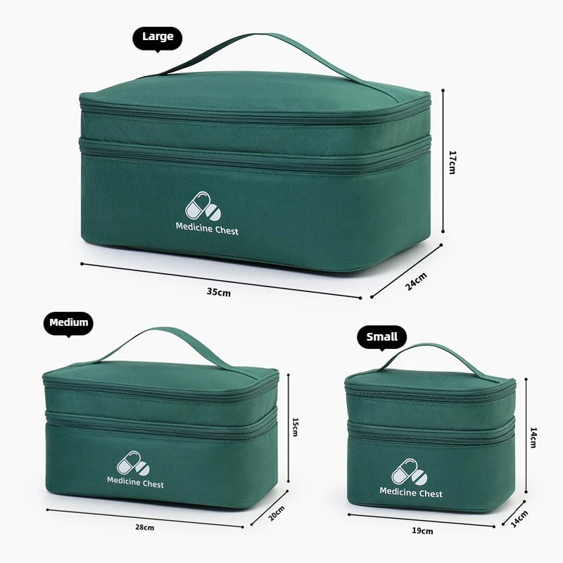 Portable Medicine Storage Bag — Multi-Layer Emergency First Aid Organizer