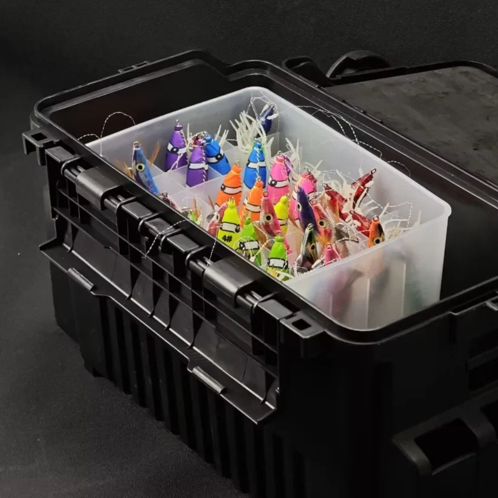 Multi-Compartment Fishing Lure Storage Box — Organized Tackle Organizer, White