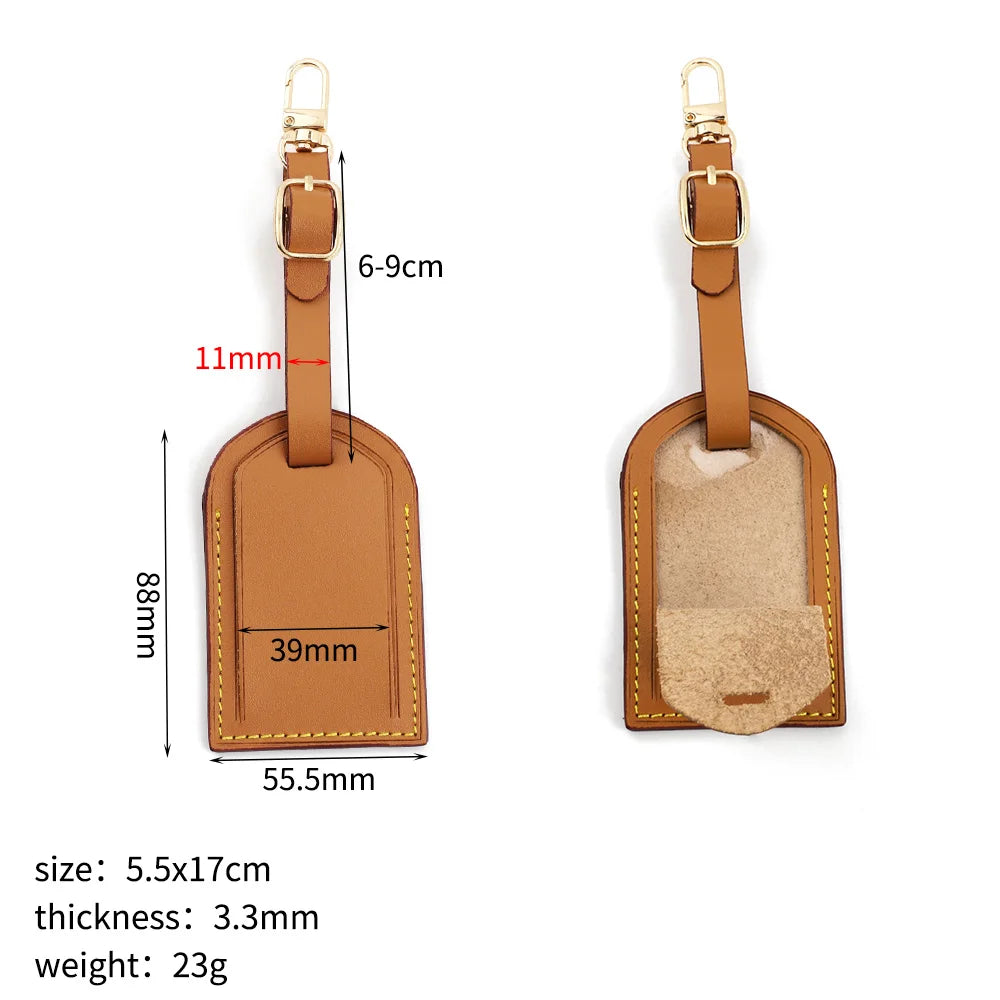 Genuine Leather Luggage Tag — Durable Travel Accessory for Suitcases and Bags