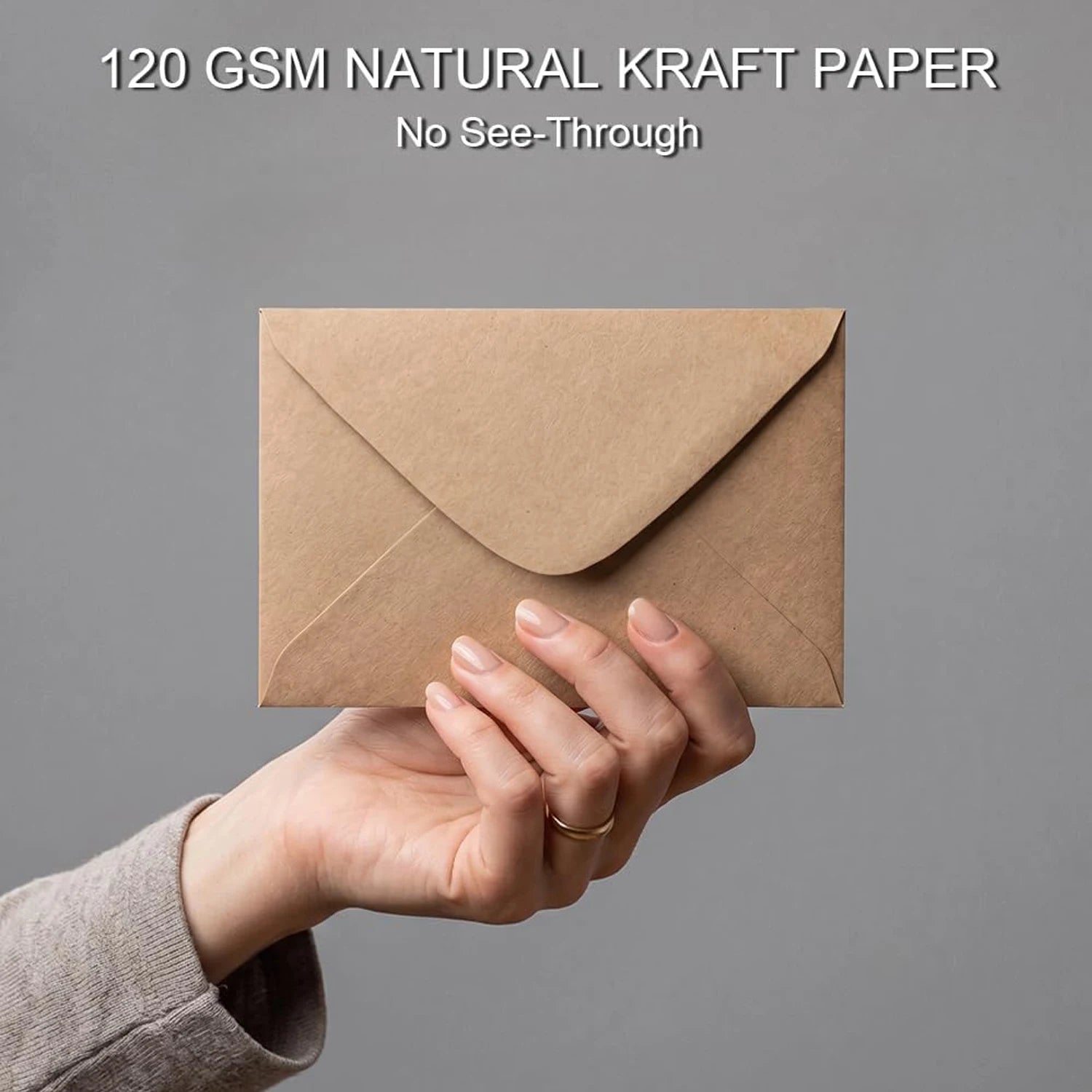 Kraft Paper Envelopes — 100 Pack A6 V-Flap Stationery for Invitations
