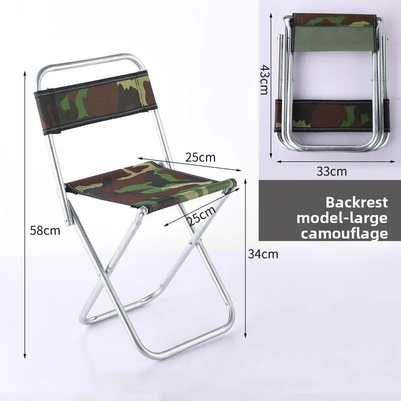 Folding Outdoor Fishing Chair — Portable Seat with Retractable Backrest