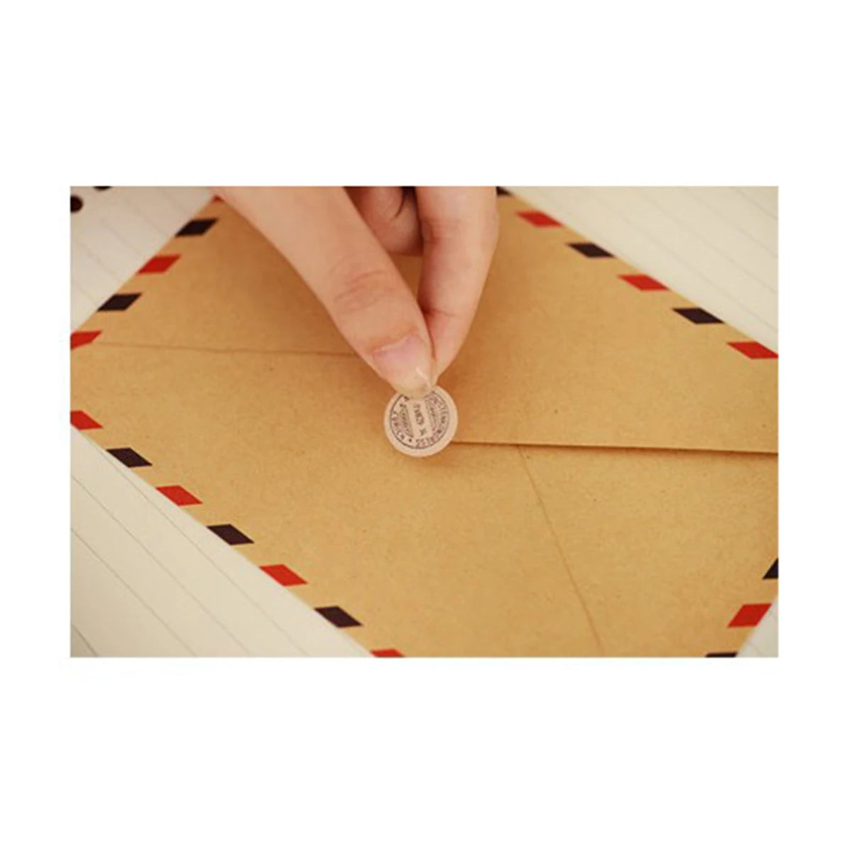Retro Kraft Paper Envelopes — Vintage Patterned Stationery Set, 10 Pieces
