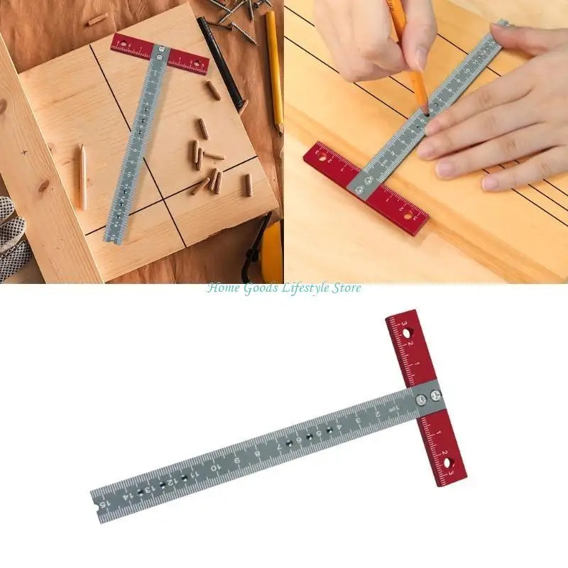 Aluminum Alloy Drafting T Square Ruler — Precise Measuring Tool for Woodworking