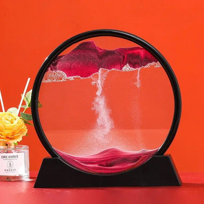 3D Moving Sand Art Picture — Decorative Glass Sandscape Hourglass