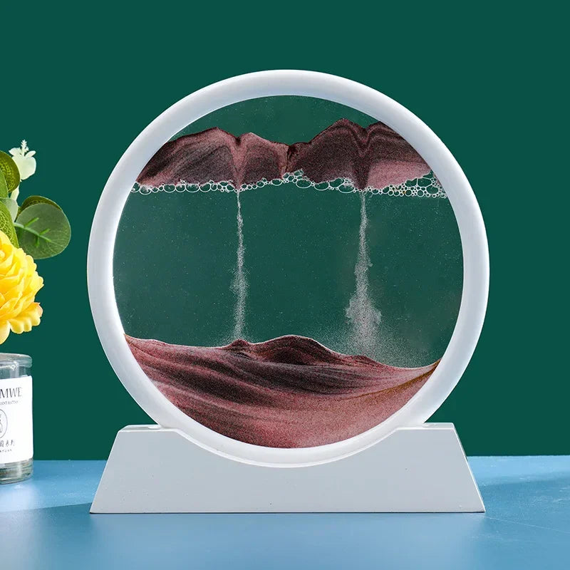 3D Moving Sand Art Picture — Decorative Glass Sandscape Hourglass