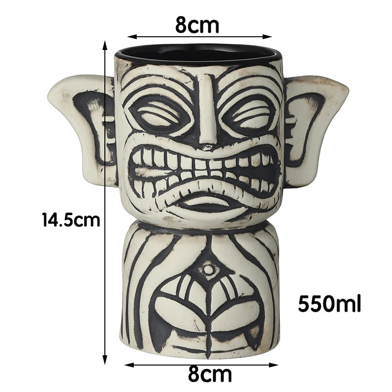 cocktailgeek Ceramic Tiki Mugs — Tropical Sculptural Drinkware for Home Bars