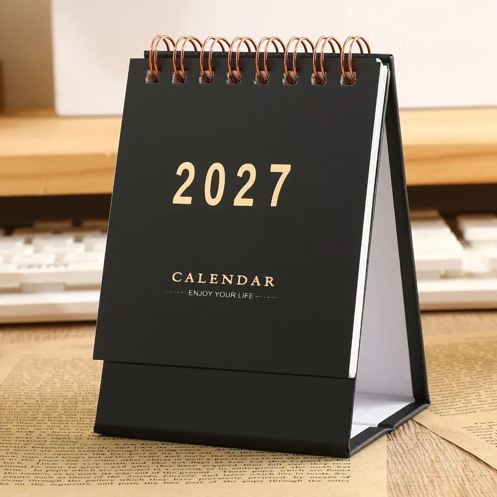 2027 Monthly Mini Desk Calendar — Compact Standing Planner for Home or Office