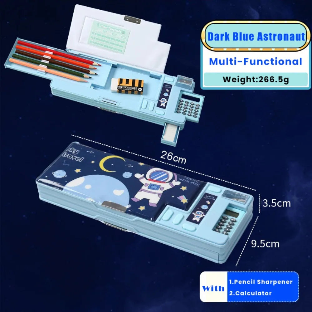Pencil Case — Calculator, Sharpener, Fun Design