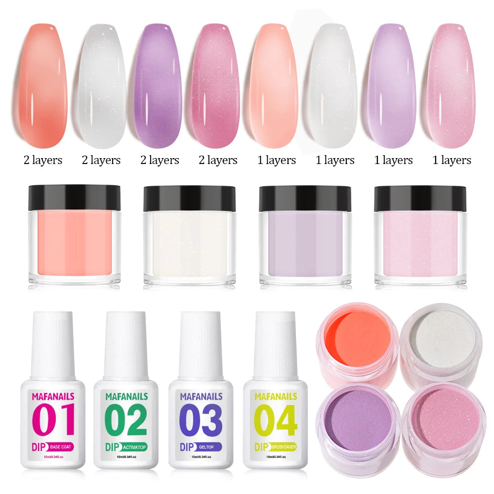 HotPress Professional Acrylic Nail Kit — 8-Piece Monomer and Powder Set