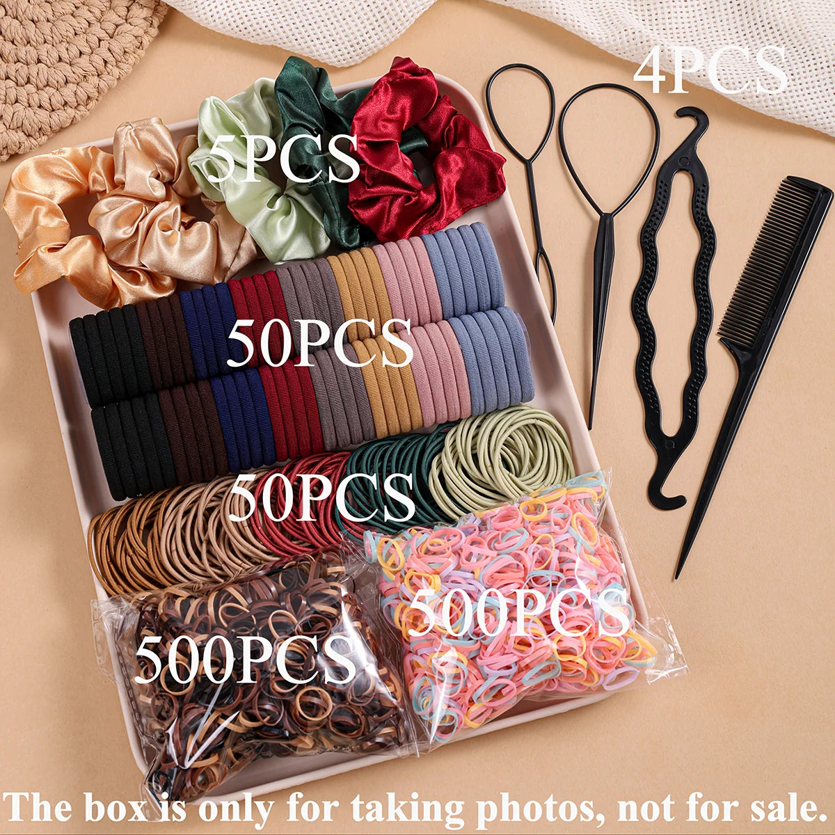 Xihui Women's Hair Accessory Set — 1109pc Elastic Scrunchies and Ties