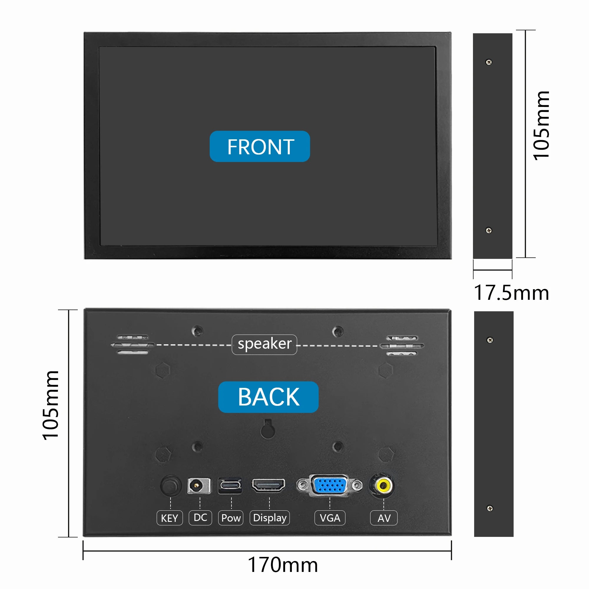 IHANFO 7 Inch Portable Monitor — IPS LCD Display for PC and Mini Computers