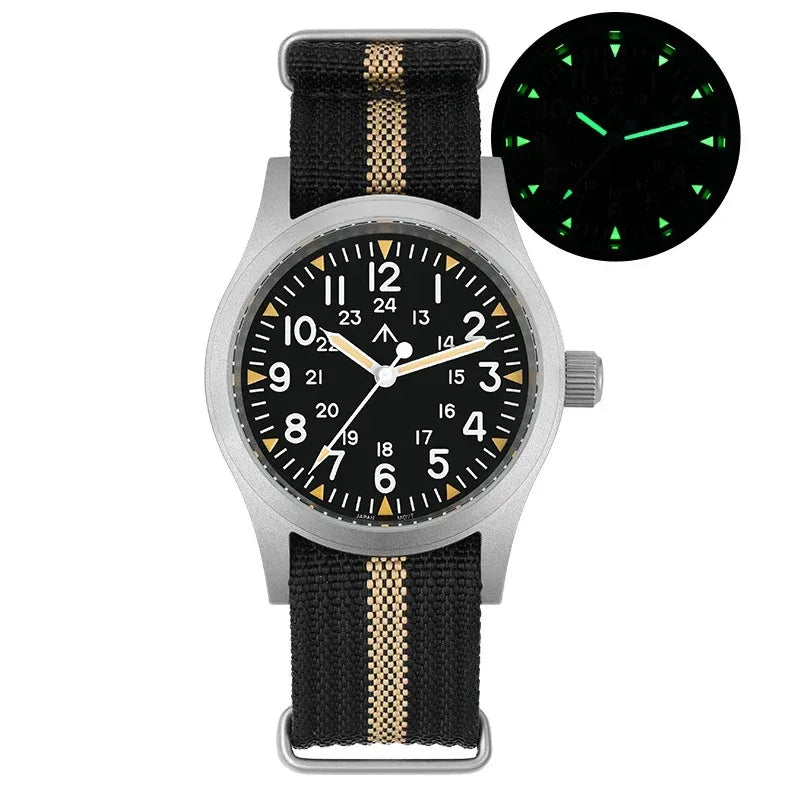 militado ML05 Military Quartz Watch — 38mm Sandblasted Case with Sapphire Crystal