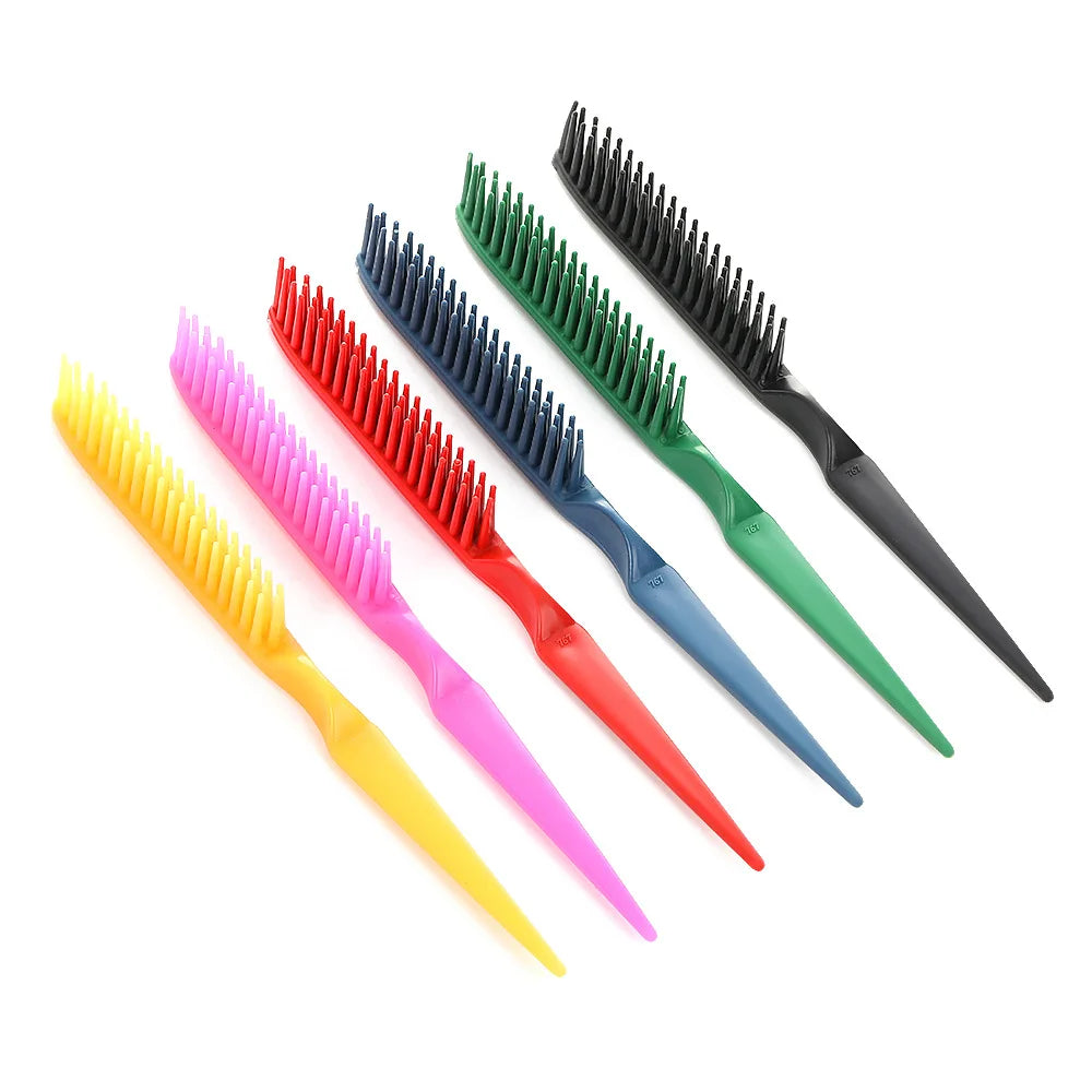 Three-Row Detangling Comb — Professional Hair Styling Brush for Curly Hair