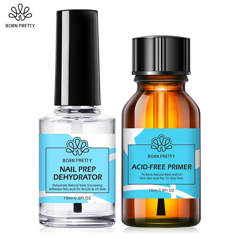 BORN PRETTY Nail Prep Dehydrator and Prime Set — Long Lasting Gel Prep