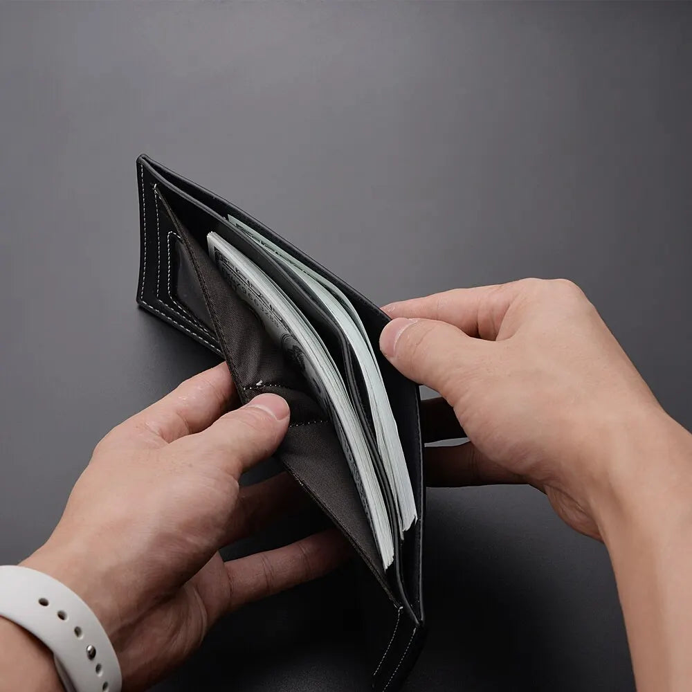DEABOLAR Men's PU Leather Wallet — Slim Folding Card Holder