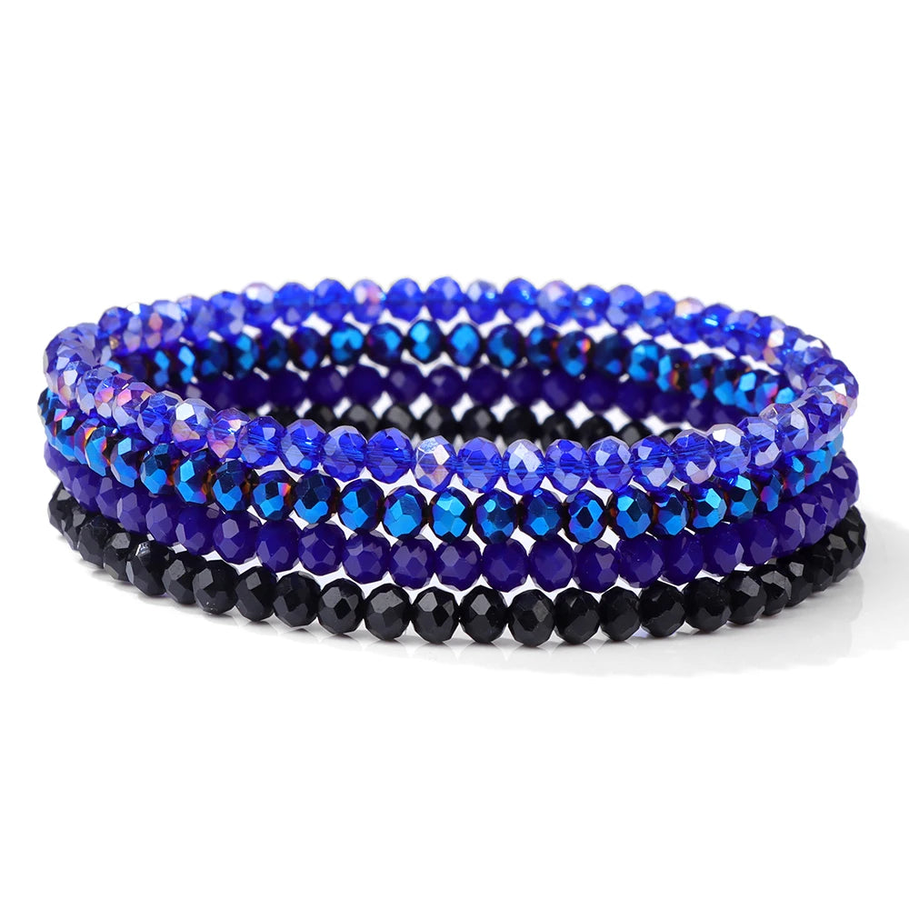 vinswet Crystal Bead Bracelet Set — Elegant Gold Tone Jewelry for Women
