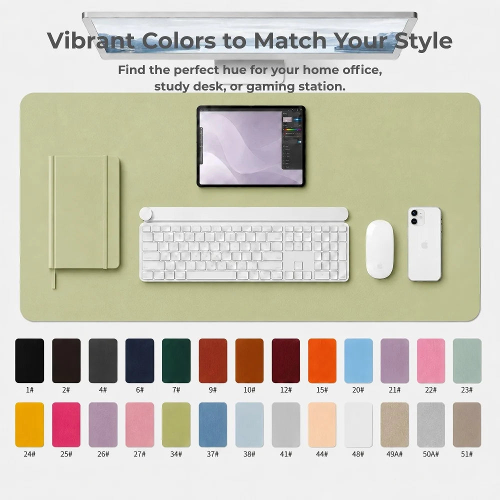 NULOXO PU Leather Desk Mat — Waterproof Office Blotter & Mouse Pad