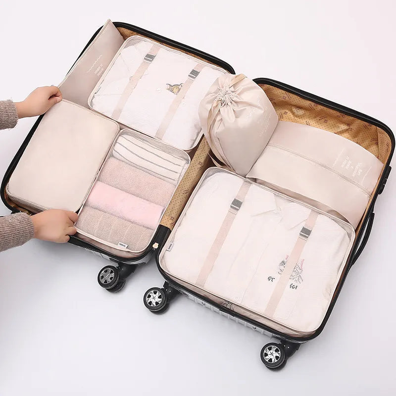 7-Piece Travel Luggage Organizer Set — Multi-Purpose Packing Cubes