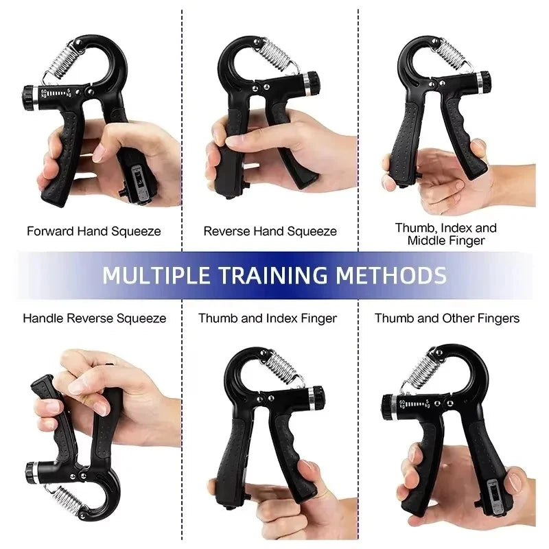 Adjustable Hand Grip Strengthener — Muscle Training Tool with Counter