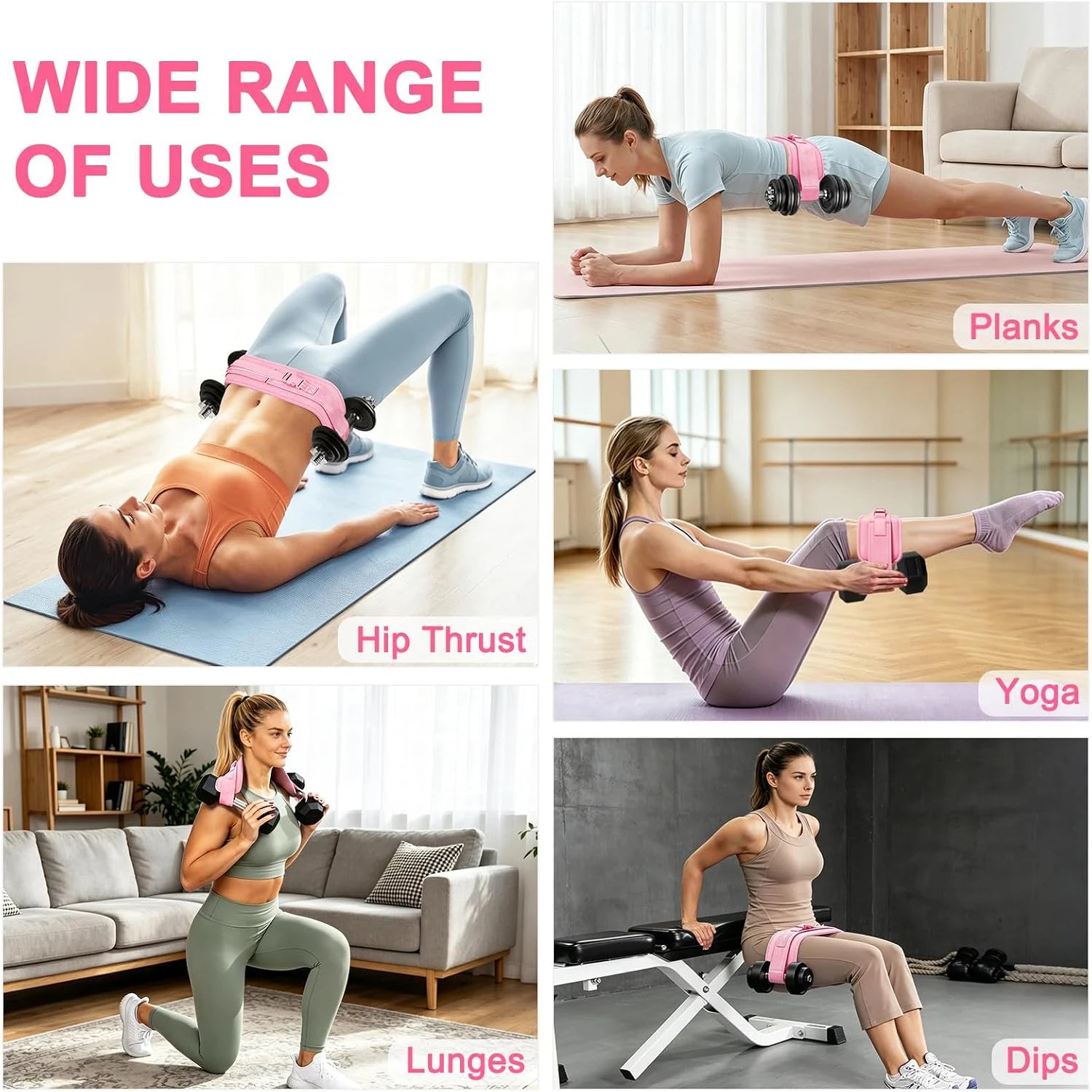LINGPENG Adjustable Weighted Waist Belt — Glute Strengthening Hip Training Tool