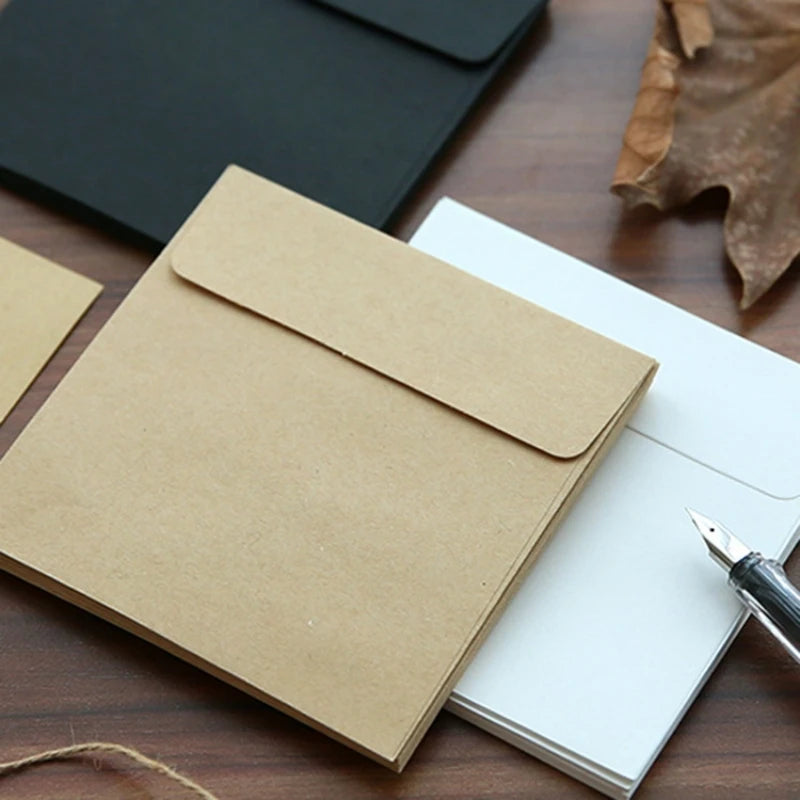 Lonelyeyes Kraft Mini Envelopes — Small Square Card Holders, 10 Pack