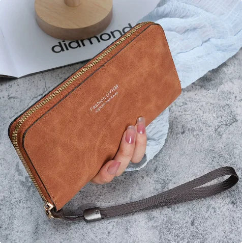 Long Zipper Clutch Wallet — Large Capacity Wristlet Handbag