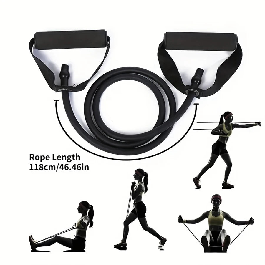 4-Level Resistance Band Set — Strength Training with Handles for Home Workouts